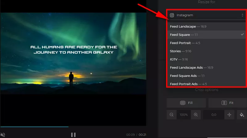 Online Video Aspect Ratio Converter: Clideo