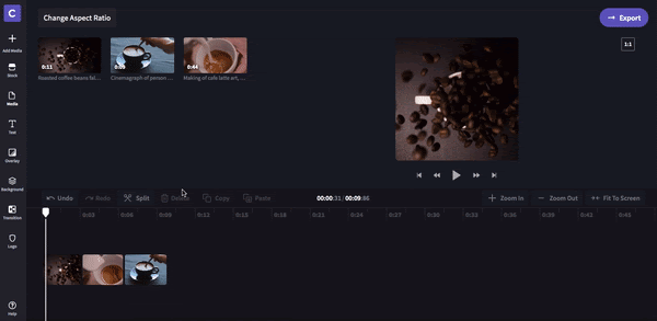 Online Video Aspect Ratio Converter: Clipchamp