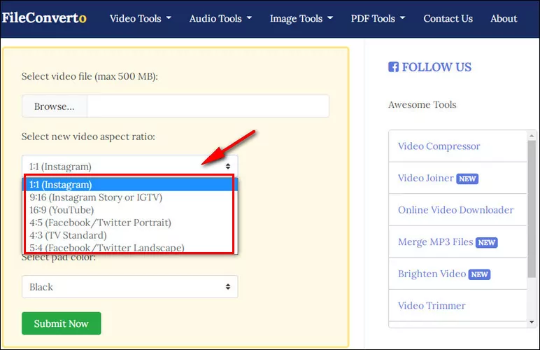 Online Video Aspect Ratio Converter: File Converto