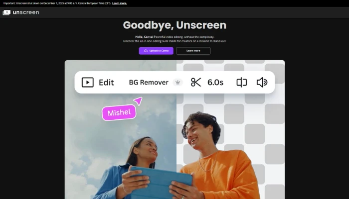 Unscreen動画背景削除ツール