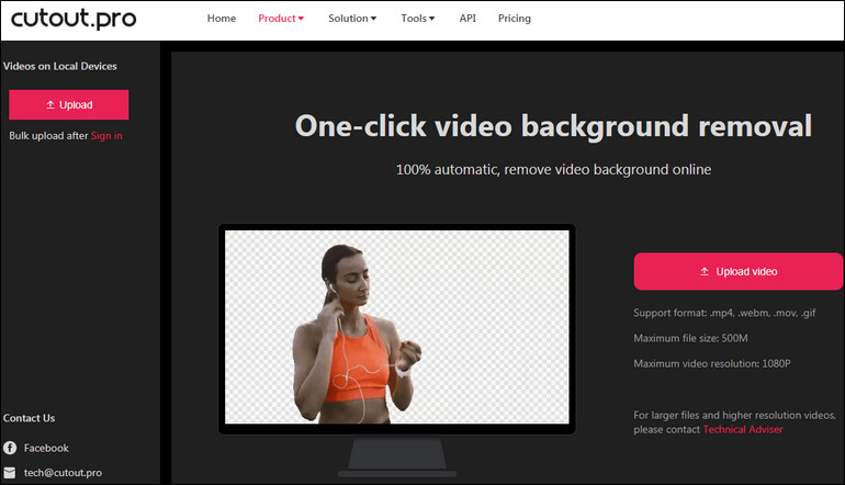 This tool automatically removes the background from any video or GIF