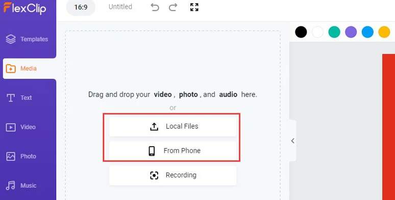 Upload your footage and images to FlexClip