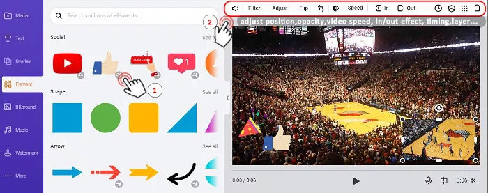 Add dynamic elements in the video collage