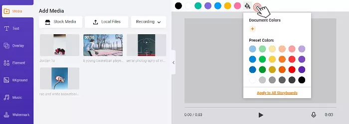 Pick an ideal background color for the video collage
