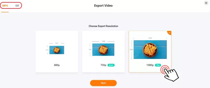 Export a video collage in MP4 or GIF