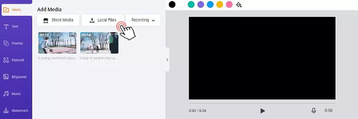 Upload local videos to FlexClip video collage maker