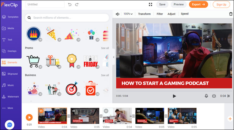 Online Gaming Video Editor - FlexClip