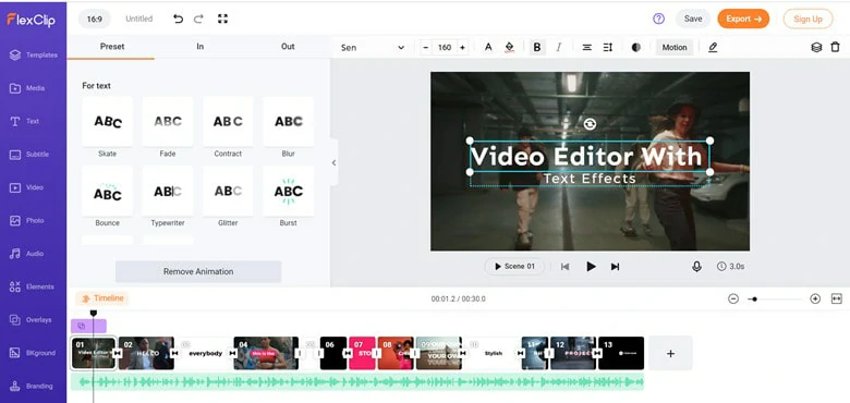 最好的在线视频编辑器与文华体会体育app官方下载本效果- FlexClip