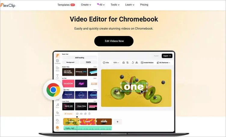 Highly-recommended Video Editor for Chromebook - FlexClip