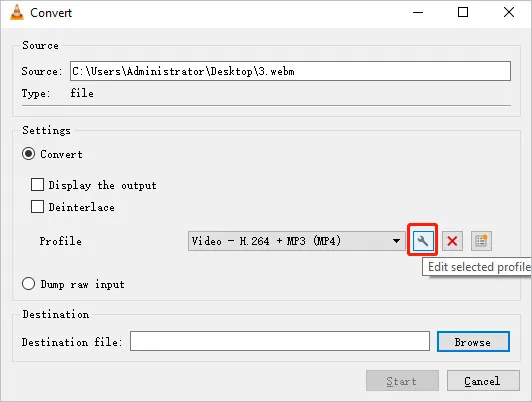Change Video Frame Rate with VLC - Profile Edition