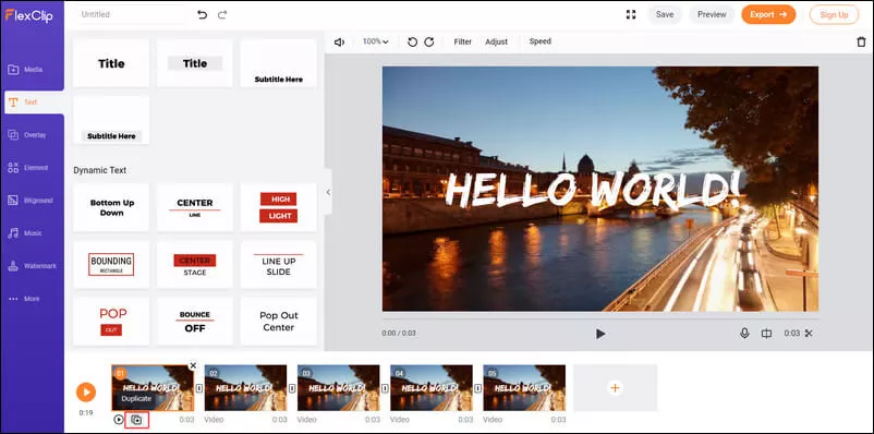 Loop Videos Online with FlexClip
