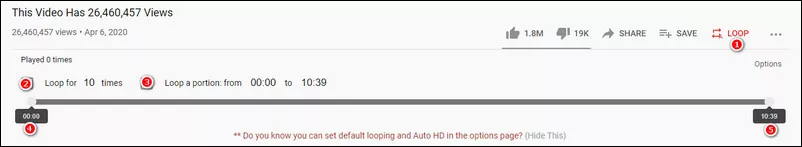 How to Loop a Part of a YouTube video