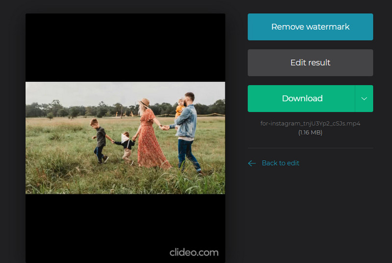 Resize Video for Instagram with Clideo - Download