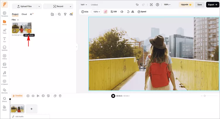 Resize Video for Instagram without Cropping in FlexClip - Upload