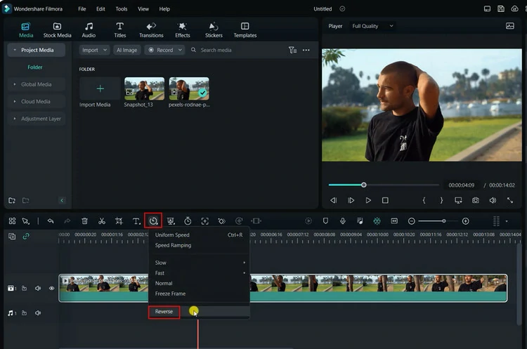 Reverse a Video with Filmora