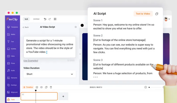 Online AI Video Script Generator - FlexClip