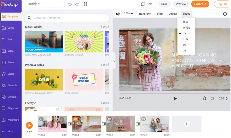 Free Video Speed Editor Online - FlexClip