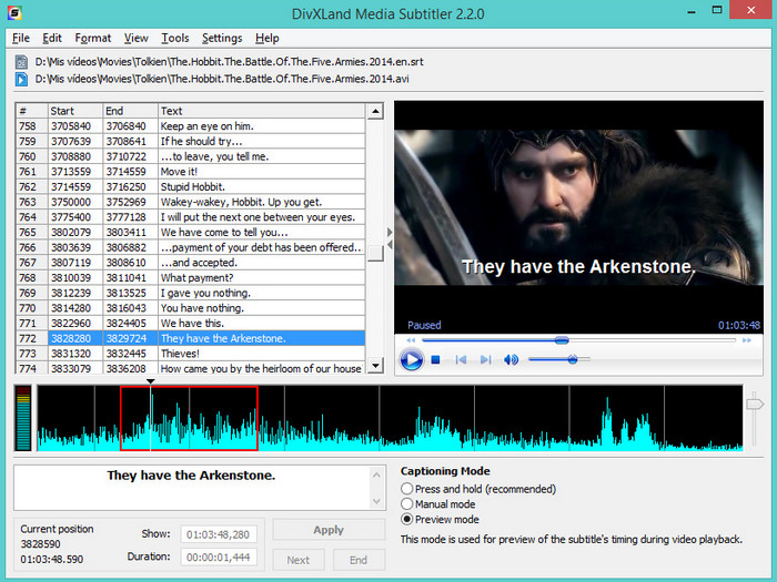 Subtitle Creator: DivXLand Media Subtitler