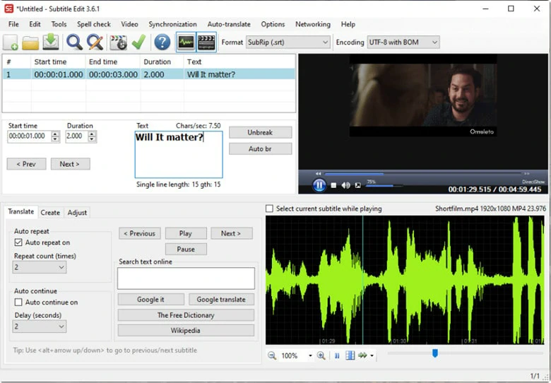 Professional Video Subtitle Adder - Subtitle Edit