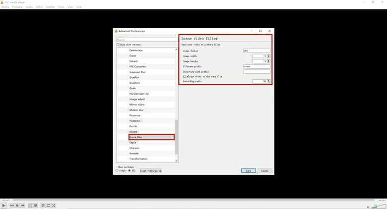 Make Settings of the Video-to-jpg Conversion Process