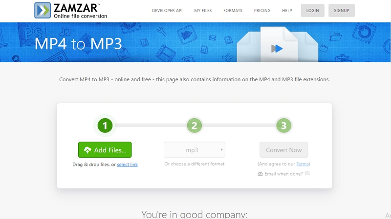 Video to MP3 Converter - Zamzar