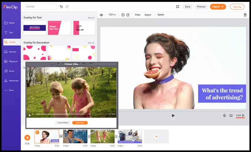 Clip a video in FlexClip easily.