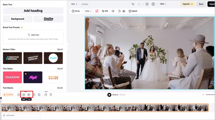 Resize Video for Instagram without Cropping in FlexClip - Trim or Split