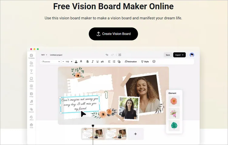 Online Vision Board Collage Maker - FlexClip