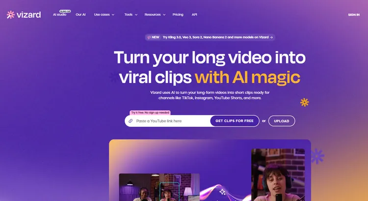 Try to Get Viral-worthy Clips with AI - Vizard