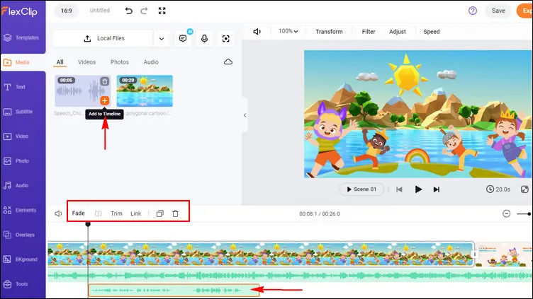 Create Animated Voice with FlexClip - Add Voice to Video