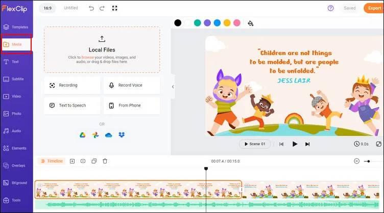 Create Animated Voice with FlexClip - Upload