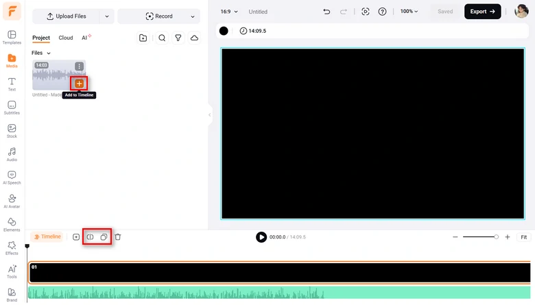 Set the video duration and add voice memos to the intuitive timeline