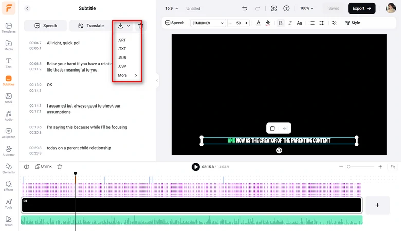 Download the iPhone voice memo transcript for other repurposings