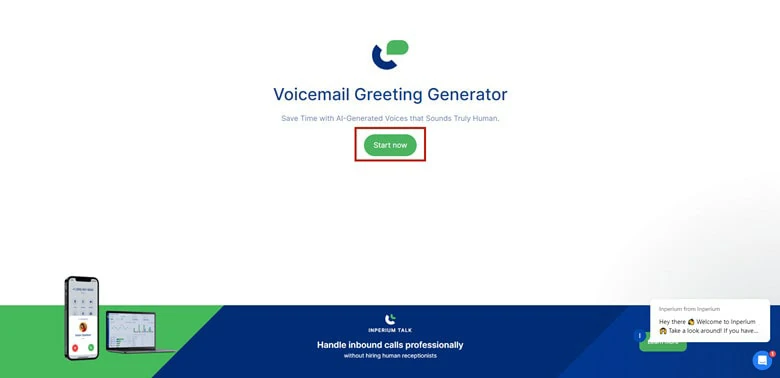 Geben Sie die Voicemail Begrüßungsschnittstelle ein