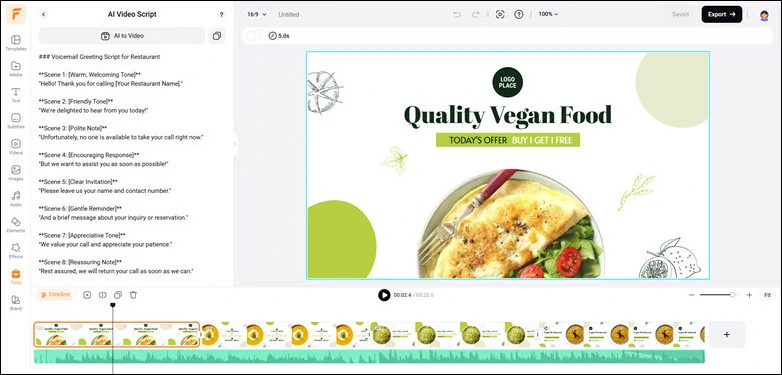 Use FlexClip to Generate Voicemail Greeting Script