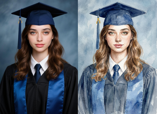 AI生成的水彩画示例照片 - FlexClip