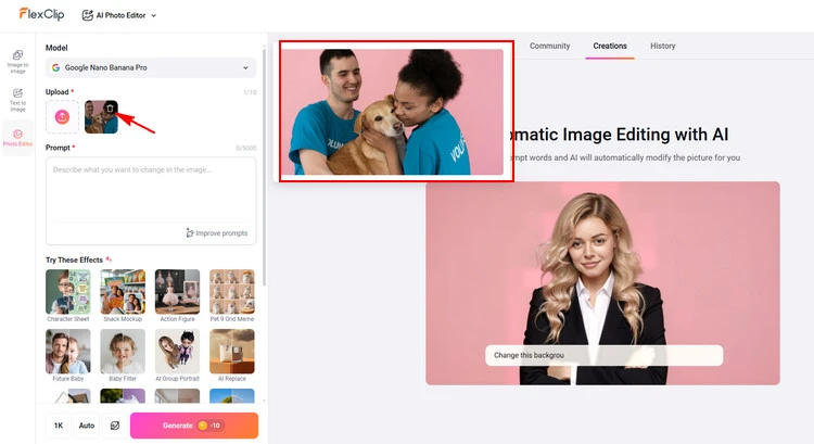 Upload Photo- FlexClip