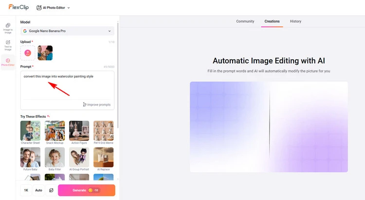 Write Prompts - FlexClip