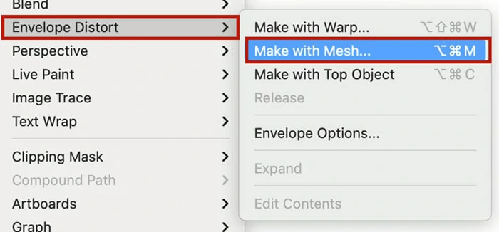 Select the Make with Mesh Option