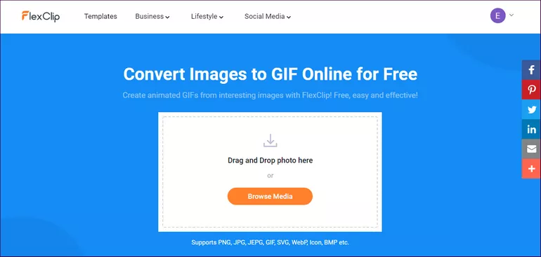 Convert WebP to GIF with FlexClip