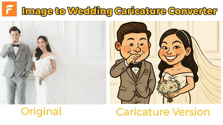 FlexClip's Online Photo to Caricature Converter for Wedding Caricature