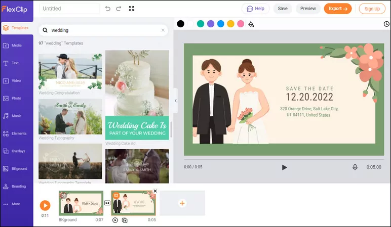 FlexClip Wedding GIF Maker