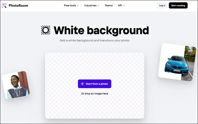 Online AI White Background Photo Editor - PhotoRoom