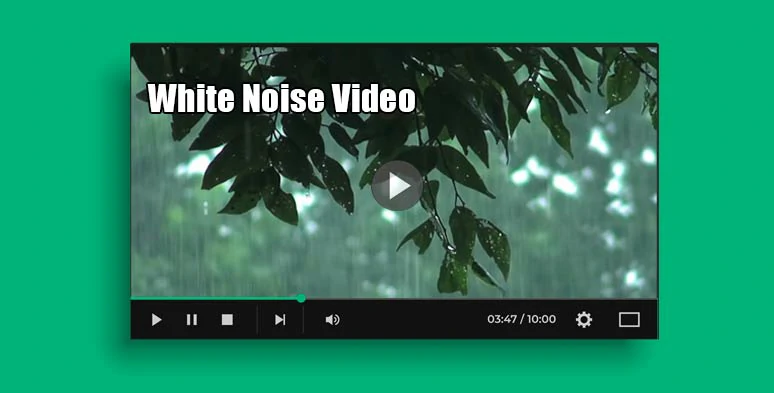 A relaxing white noise video featuring the sound of rain on YouTube
