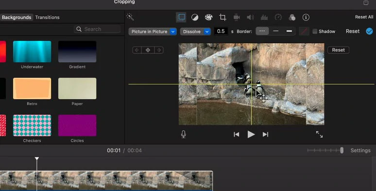 Expand the second video layer and center it