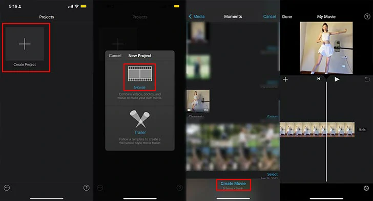 Import a vertical video to iMovie on iPhone