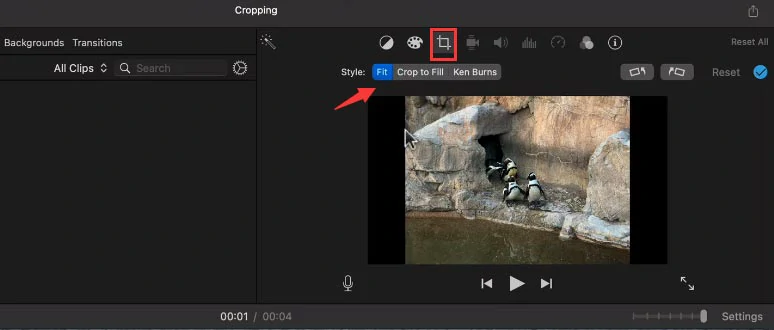 Select Fit to stop iMovie from cropping your videos