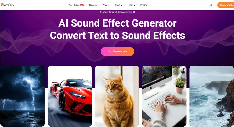 FlexClip's Text to Wind Sound Generator