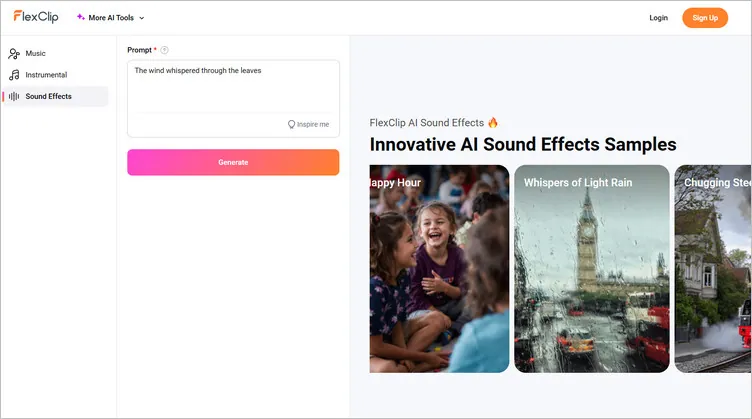 Create AI Wind Sound Effect from Text Prompt - Step 1