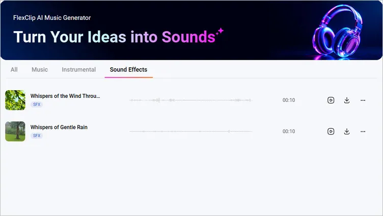 Create AI Wind Sound Effect from Text Prompt - Step 3